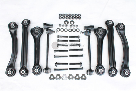 NEUTEILE für MERCEDES BENZ E-Klasse W210 S210 Hinterachse Achsträger Pulverbeschichtet + Buchsen + Querlenker Kraft Reinhoch