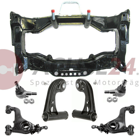 MERCEDES BENZ E-Klasse W210 S210 Motorträger Achsträger Pulverbeschichtet + Querlenker