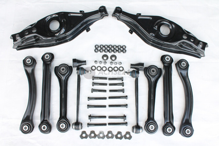 NEUTEIL für MERCEDES BENZ C-Klasse W202 S202 Hinterachse Achsträger Pulverbeschichtet + Buchsen + Federlenker + Querlenker Kraft/Reinhoch