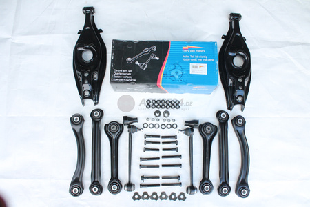 NEUTEILE für MERCEDES BENZ E-Klasse W210 S210 Hinterachse Achsträger Pulverbeschichtet + Buchsen + Querlenker Kraft Reinhoch