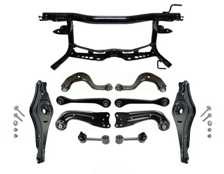 NEUTEILE für VW Golf V 5 | Audi A3 8P TT | Skoda Octavia II Hinterachse Achsträger Achse hinten Achskörper + Federlenker NEU + Querlenker NEU