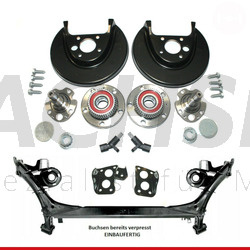 NEUTEILE für VW Golf 4 Bora 1J New Beetle | Audi A3 | Seat Toledo Leon | Skoda Octavia Hinterachse Achsträger Hinten + Halter + Radnabe Radlager Links + Rechts