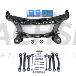 MERCEDES BENZ E-Klasse W210 S210 Hinterachse Achsträger Pulverbeschichtet + Buchsen + Querlenker