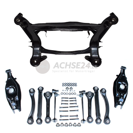 NEUTEIL für MERCEDES BENZ C-Klasse W202 S202 Hinterachse Achsträger Pulverbeschichtet + Buchsen + Federlenker + Querlenker Kraft/Reinhoch