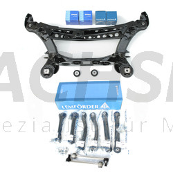 MERCEDES BENZ E-Klasse W210 S210 Hinterachse Achsträger Pulverbeschichtet + Buchsen + Querlenker Lemförder