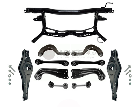 NEUTEILE für VW Golf V 5 | Audi A3 8P TT | Skoda Octavia II Hinterachse Achsträger Achse hinten Achskörper + Federlenker NEU + Querlenker NEU