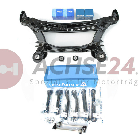 MERCEDES BENZ E-Klasse W210 S210 Hinterachse Achsträger Pulverbeschichtet + Buchsen + Querlenker Lemförder