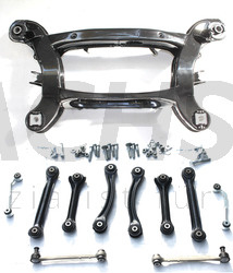 MERCEDES BENZ C-Klasse W203 S203 CLK C209 Hinterachse Achsträger Pulverbeschichtet inkl. Buchsen + Querlenker Satz Lemförder