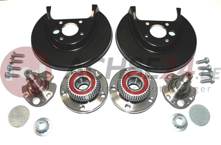 VW Golf 4 Bora 1J New Beetle | Audi A3 | Seat Leon Toledo | Skoda Octavia Hinterachse Achsträger Achse hinten Achskörper + NEUE Radnabe Radlager Links + Rechts